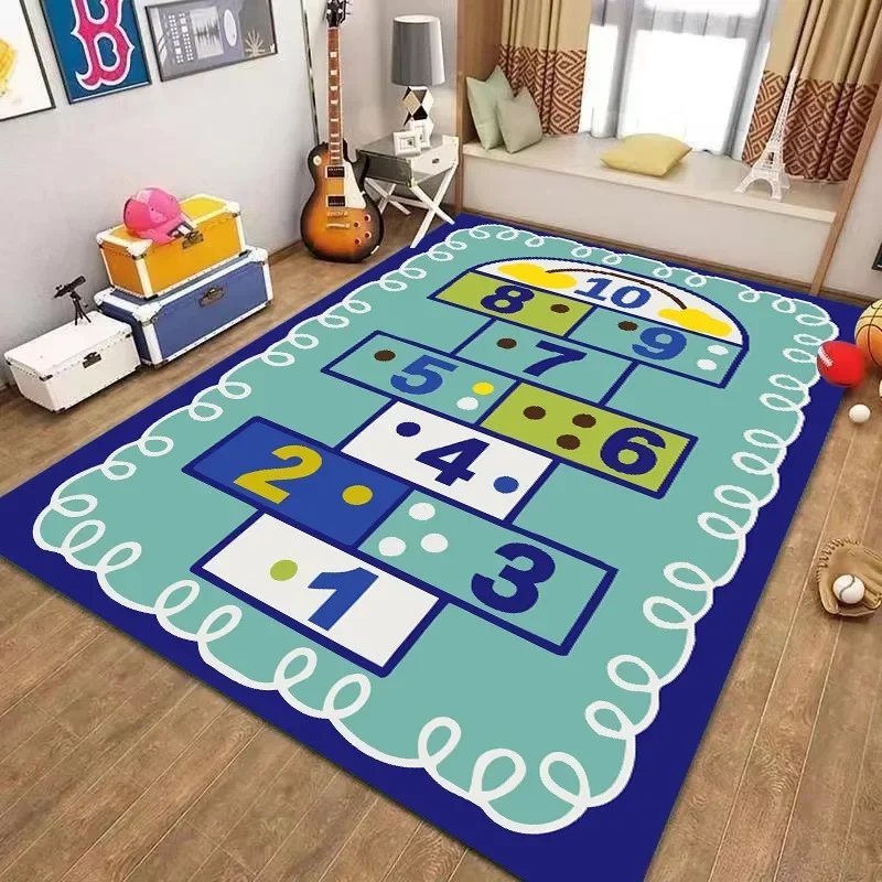 

KK01Cartoon Kindergarten Game Carpet Non Slip Soft Kids Bedroom Floor Mats Sofa Coffee Table Area Rugs for Home Living Room Deco