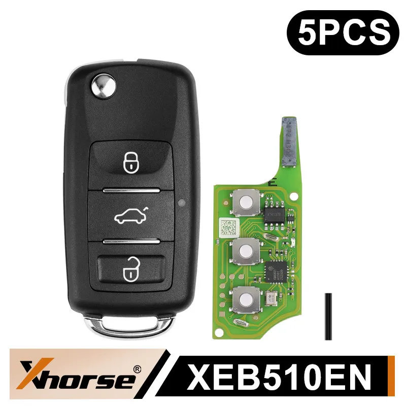 

5PCS Xhorse XEB510EN For Volkswagen B5 Type Super Remote with XT27B Super Chip English Version used with VVDI2 VVDI Key Tool