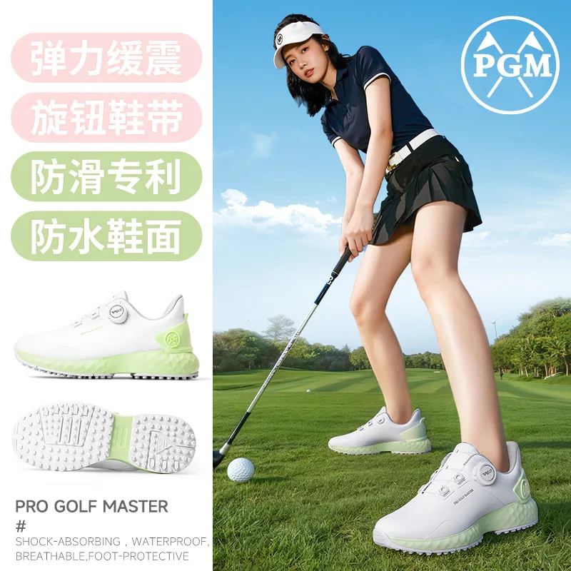 PGM Women Golf Shoes Summer Cushion Non Slip Waterproof Sports Shoes with Height Increasing
