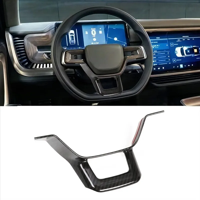 Steering Wheel U-Shape Frame Trim Sticker Car Steering Wheel U Bezel Decor Cover Car Accessories For Rivian R1T R1S 2022-2026