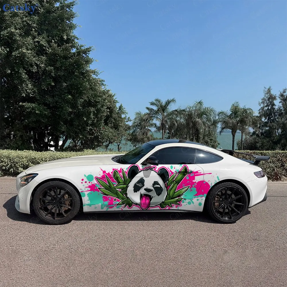 

2pcs Bamboo And Panda Car Decals, Durable, Fade-Resistant, Enhance The Look Your Vehicle With Bold Art Design Car Vinyl Wraps