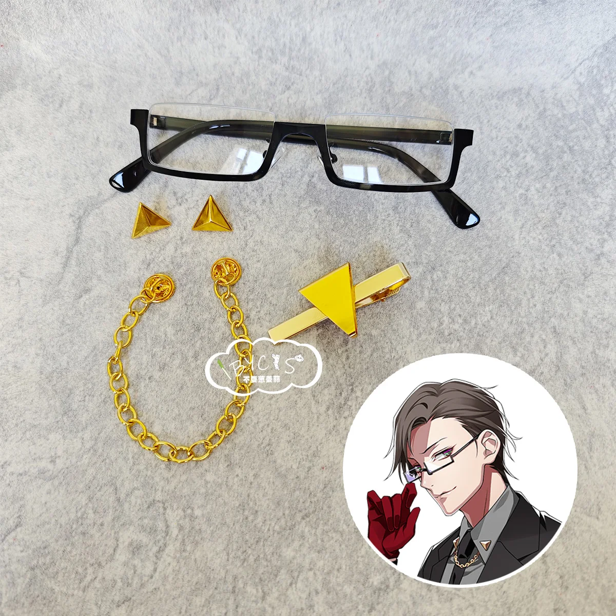 

Iruma Jyuto Cos брошь косплей брошь очки ожерелье костюм аниме реквизит ювелирные изделия