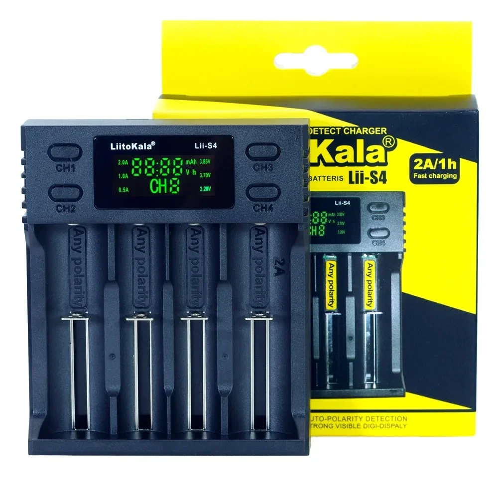 Liitokala Lii-PD4 Lii-S2 Lii-S4 Lii-500S 18650 Lithiumbatterijlader 3,7 V 21700 26650 25500 20700 14500 16340 1,2 V AA AAA