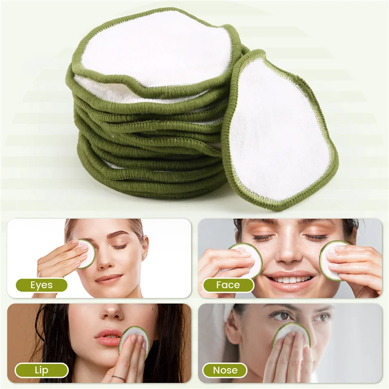 

A28F-Reusable Bamboo Makeup Remover Pads - Ultra-Soft, Eco-Friendly, Gift Set With Vegan Bamboo Barrel