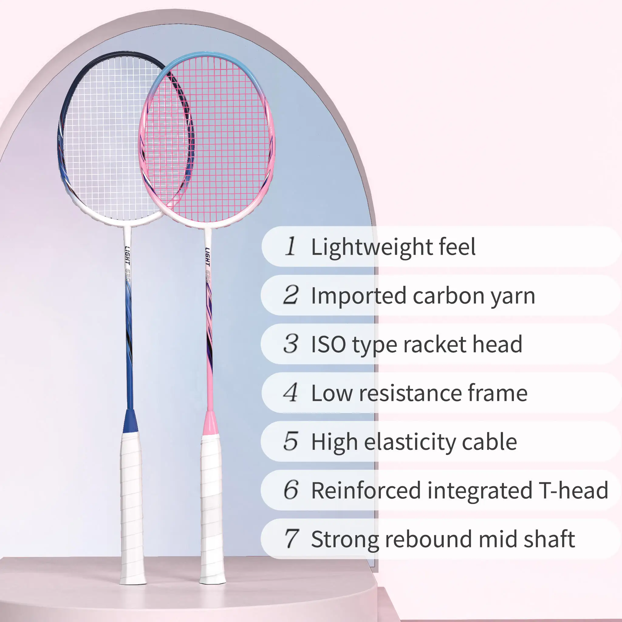 

Lightweight Carbon Fiber Badminton Racket, Factory Direct High Quality