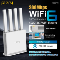 Plery EU Plug 4G LTE WiFi Router WiFi 6 300Mbps SIM Modem Wireless WiFi Modem Support 32 Devices for Asia Africa Europe