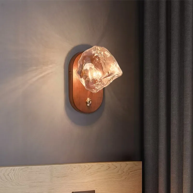 Estilo medieval lâmpada de parede cabeceira retro criativo cubo gelo simples sala estar entrada estrada atmosfera decorativa lâmpada