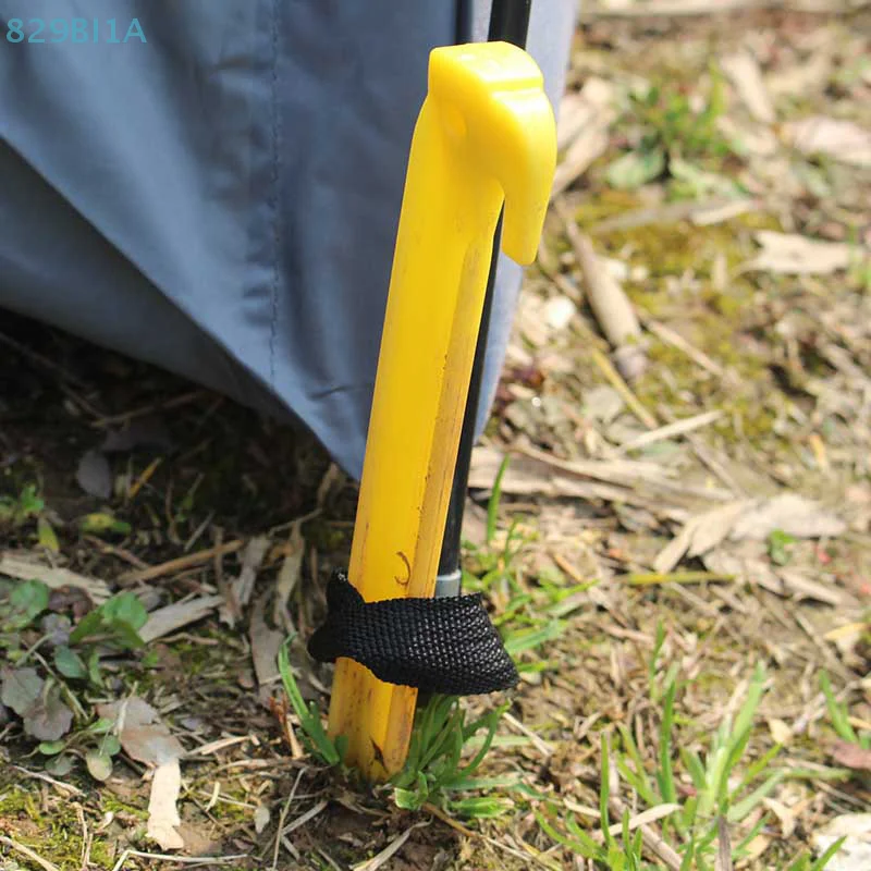 10 قطعة دلو البلاستيك المسامير خيمة القماش المشمع الأرض التخييم الأصفر أوتاد الخيمة ملحق في الهواء الطلق تحديد أوتاد السفر