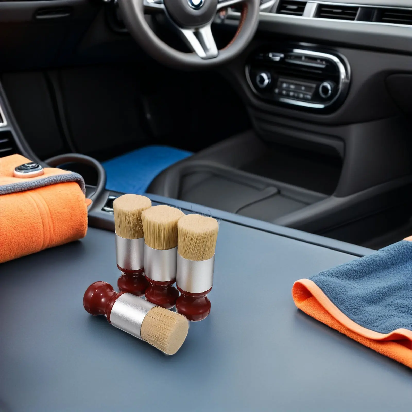 

Набор из 4 кистей с мягкой щетиной для нанесения воска, ухода за мебелью и детализации автомобиля, с удобной ручкой, многофункциональный, для ухода за деревом