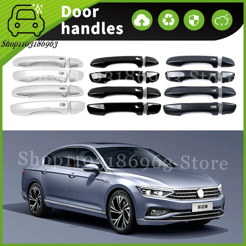 

For Volkswagen MAGOTAN 2017-2023 Black Chrome Car Door Handle Cover Trim Styling Accessories Car Stickers Auto Accessories