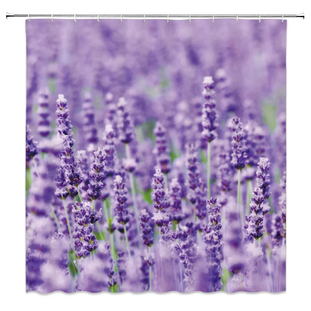 Wasserdichter Polyester Stoff 3d Bad Vorhang frische Blumen für Badezimmer Vorhang Landschaft Dusch vorhang Wohnkultur lang 180*200cm