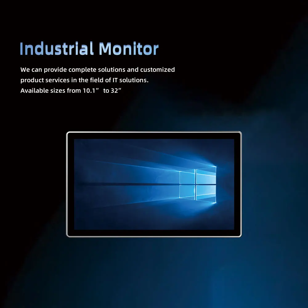 Full HD Industrial LCD Tempered Glass Screen Monitor With VGA HD-MI Input And USB Touch Screen Monitors