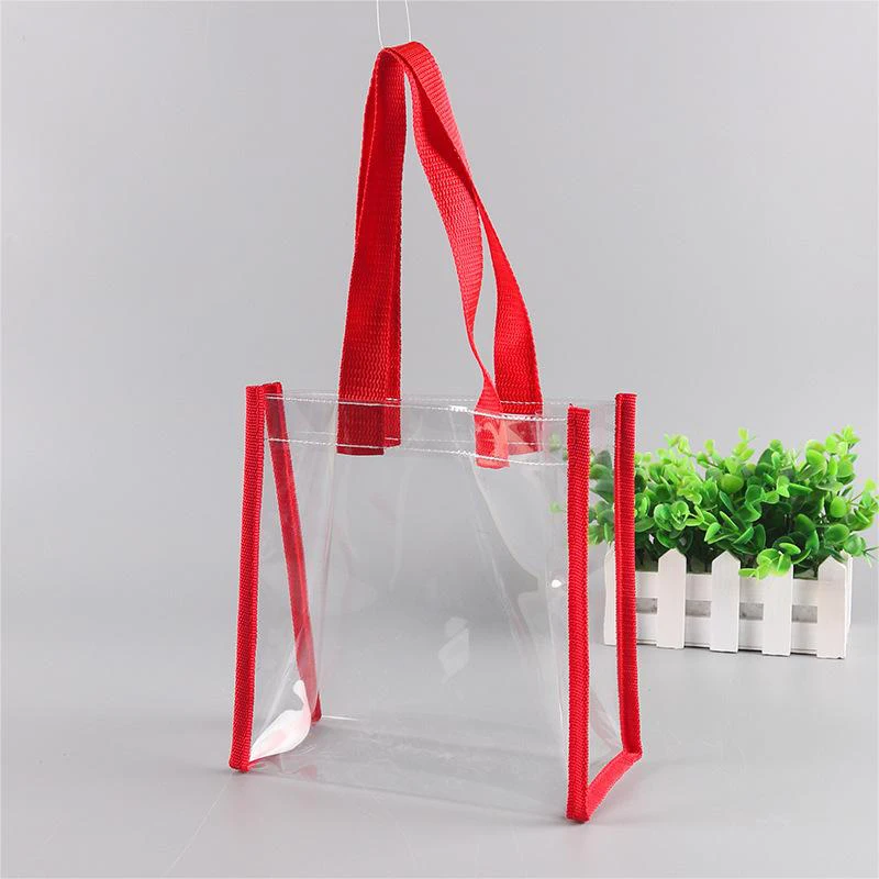 Women\'s Lightweight Handle Waterproof Transparent Shopping Bag Shoulder Carrying Handbag