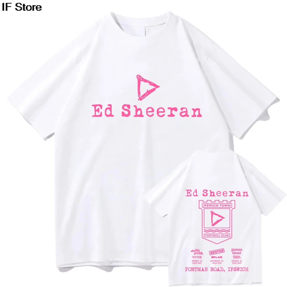 Ed sheeran play tour 2025 camiseta de algodão das mulheres dos homens verão tshirts nova moda solta unisex streetwear hip hop roupas gráficas