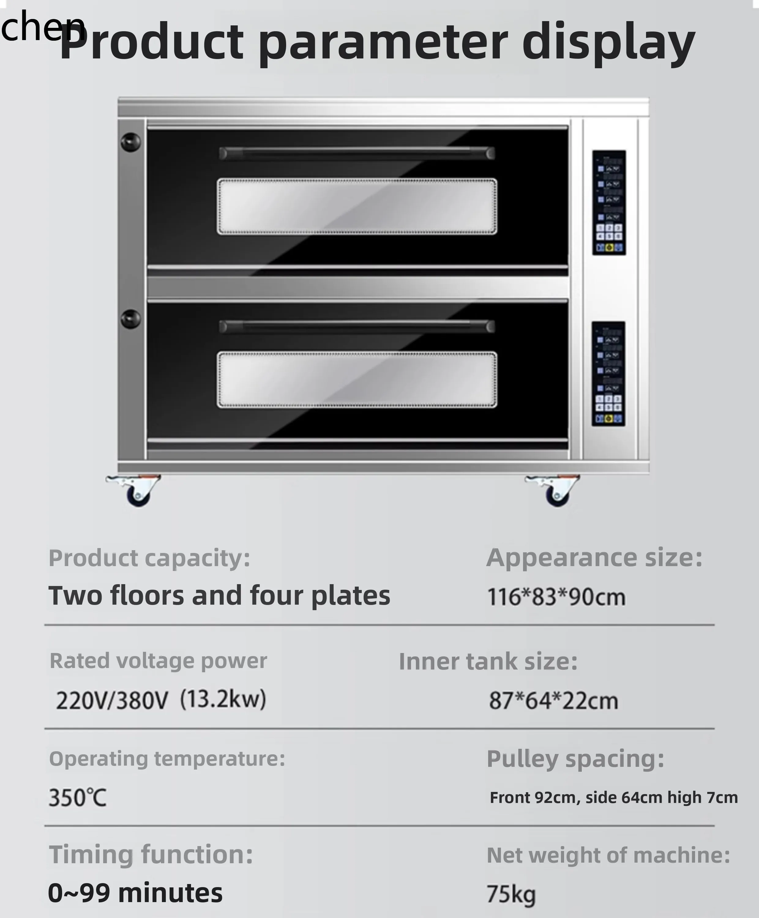 ZML Commercial Oven with Steam Spray Baking Two Layer Four Plate Open Furnace
