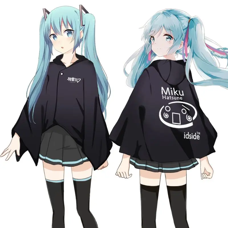 2023 New Anime series Hatsune Miku peripheral cloak children's two-dimensional autumn and winter hooded cute cloak cloak skirt