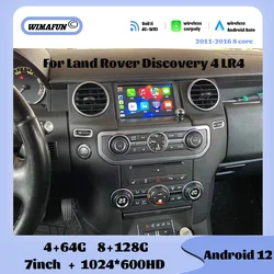 For Land Rover Discovery 4 LR4 AC Panel 2011-2016 Car Radio Navigation Player Multimedia Bluetooth Carplay Android12 Auto