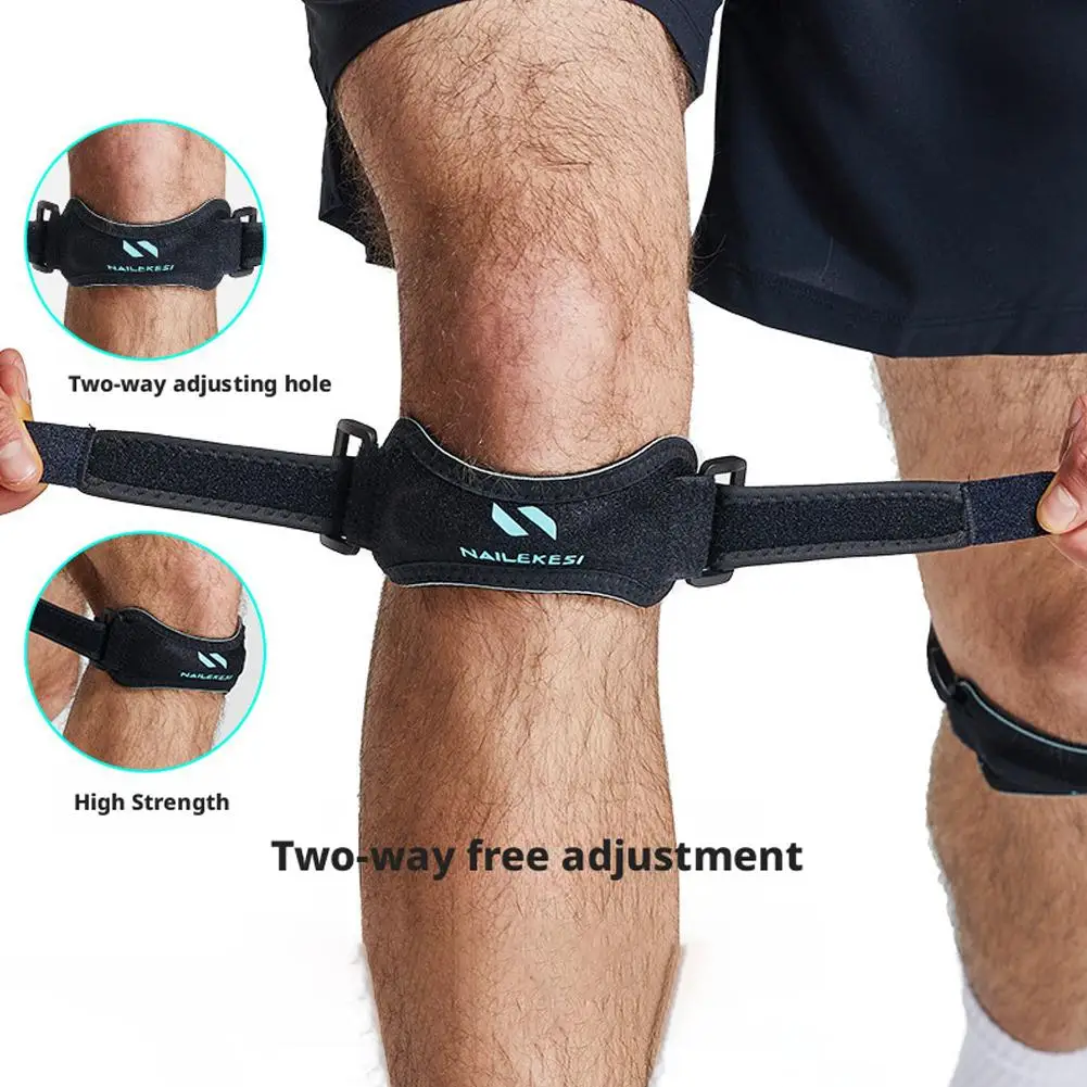 1 قطعة دعامة دعم الركبة الرضفة استقرار حزام قابل للتعديل لتشغيل التنزه كرة السلة لاعبا الركبة التهاب الأوتار الإغاثة
