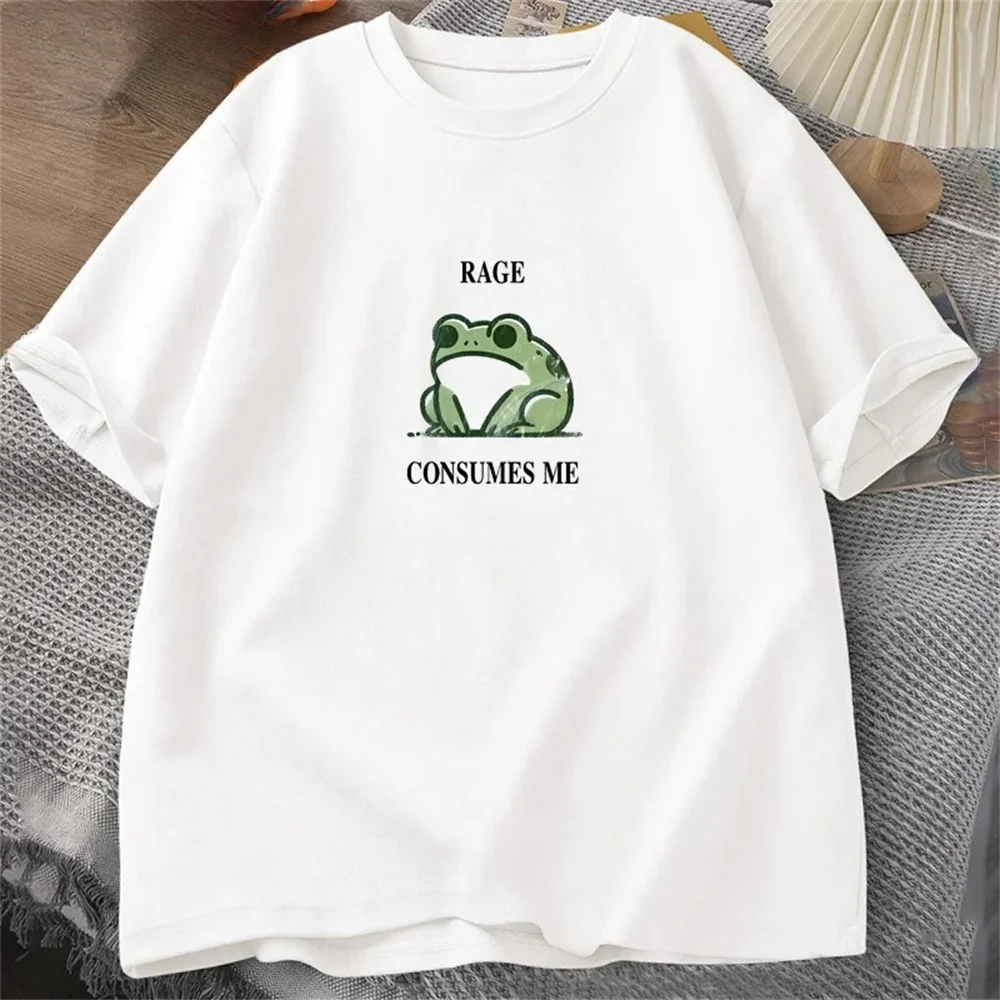 Rage Consume Me Frog-Camiseta Vintage para hombre y mujer, camiseta Retro de rana tonta para amantes de la naturaleza, ropa para mujer, Tops de manga corta