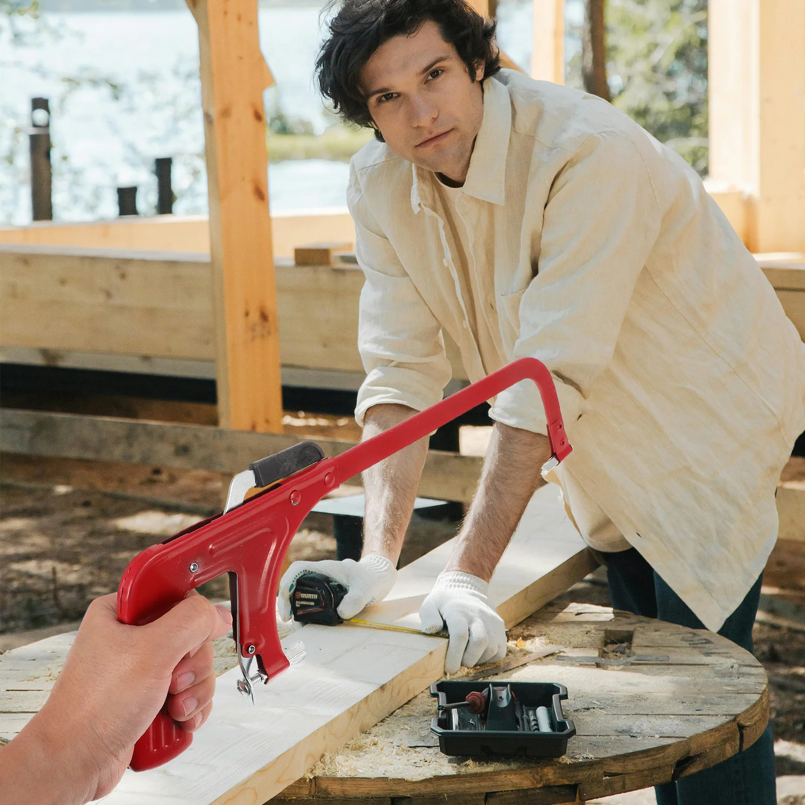 

Steel Saw Frame Portable Woodworking Hand Tool For Diy Garden Projects Stable Handle Saw Bow Wood Processing Accessory