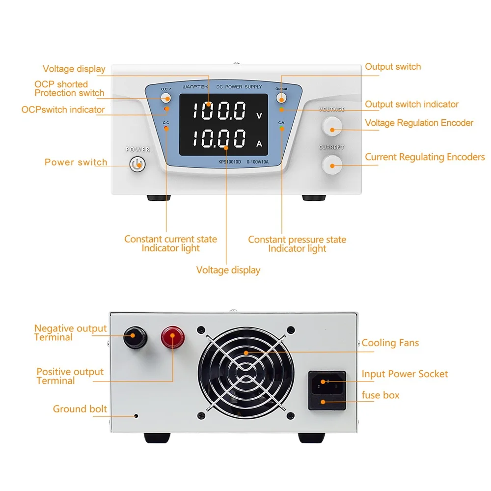 Imagem -05 - Fonte de Alimentação dc de Laboratório Estabilizador Ajustável Regulado Digital Kps6020d 30v 20a 100v 10a 60v 20a
