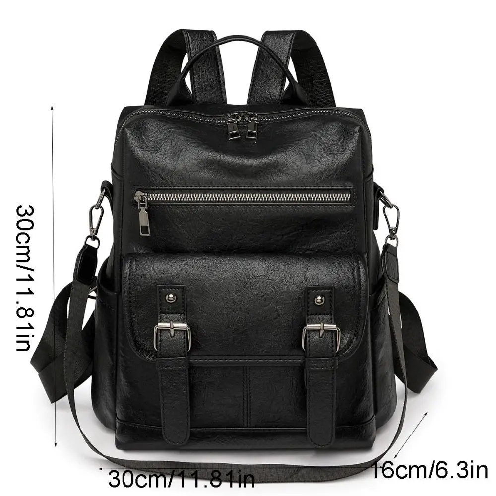 PU Peather Student Backpack Multifunctional Large Capacity Student School Bag Crossboby Anti Splash Water Mommy Shoulder Bag