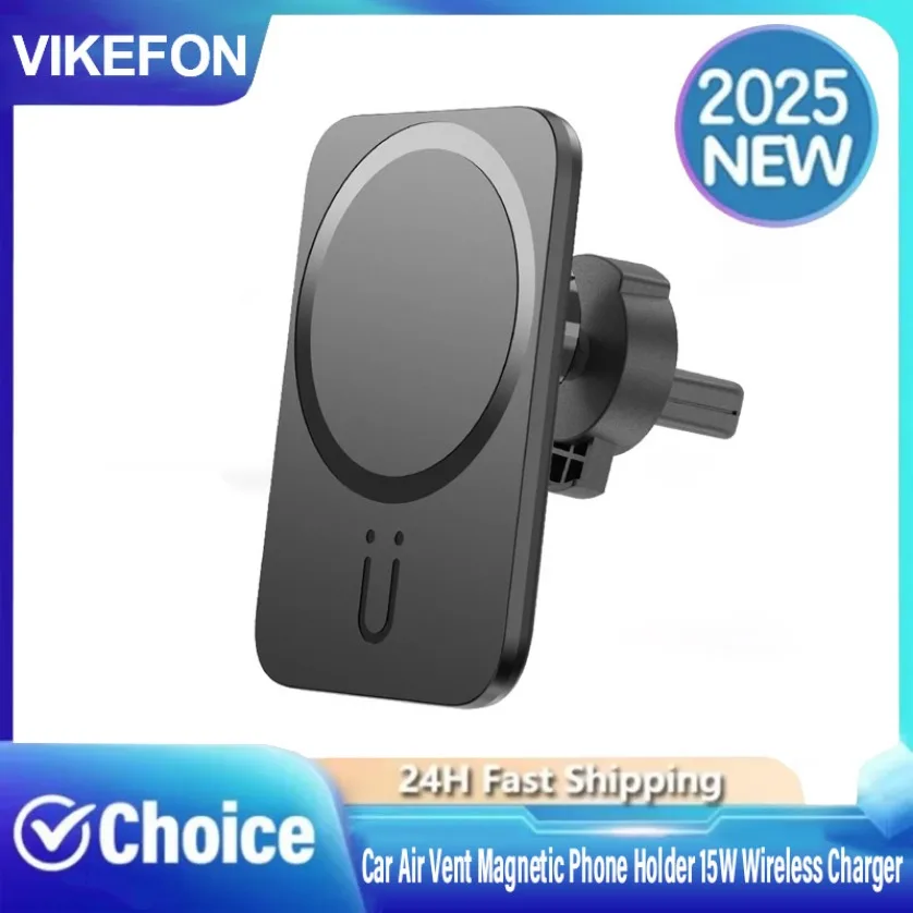 Car Air Vent Magnetic Phone Holder 15W Wireless Charger For 