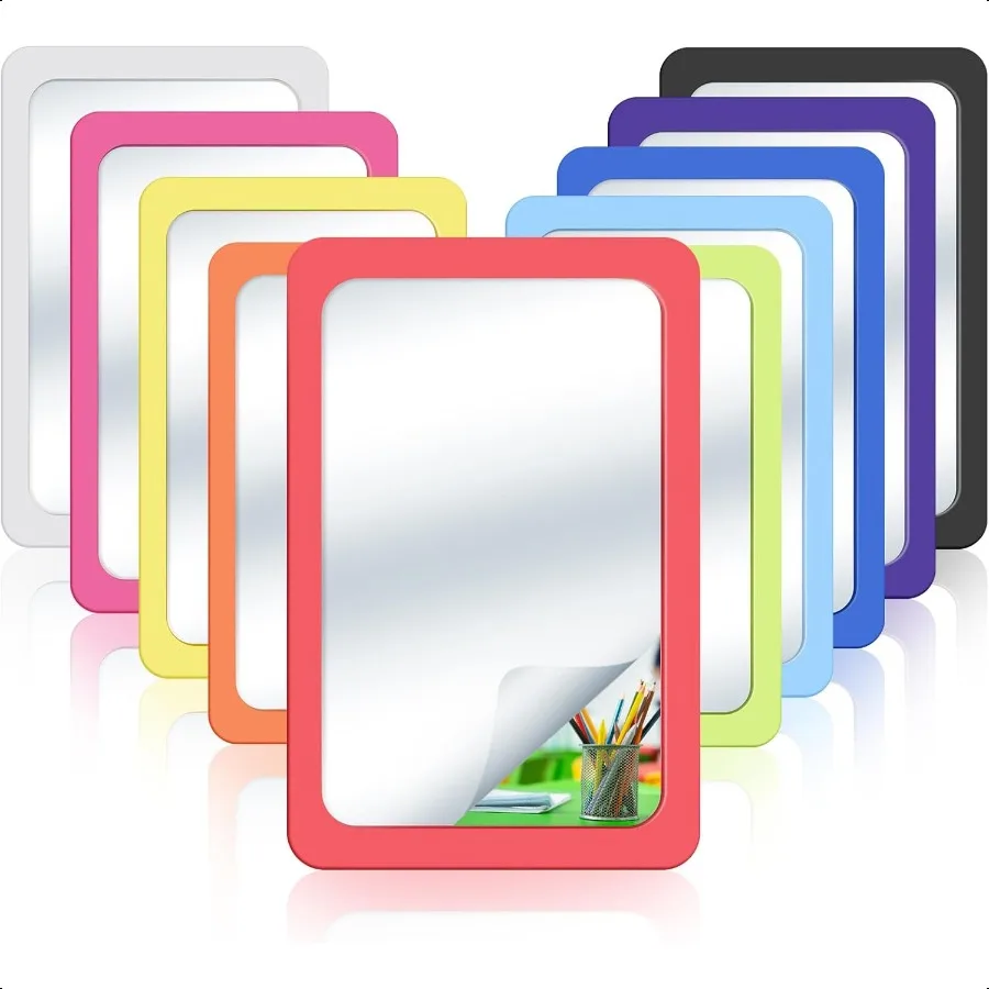 

10 Pcs Small Mirrors for Toddler Mirror Child Safe Shatter Proof 6 x 4 Inch Unbreakable Classroom Mirror for Craft Bulk Round C