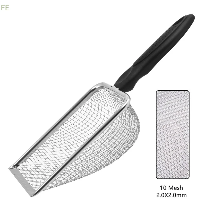 [F] Pet Cleaning Tools Stainless Steel Feces Shovel Net Cat Litter Shovel Reptiles Lizard Sand Shovel Mesh Screen Fecal Spoon