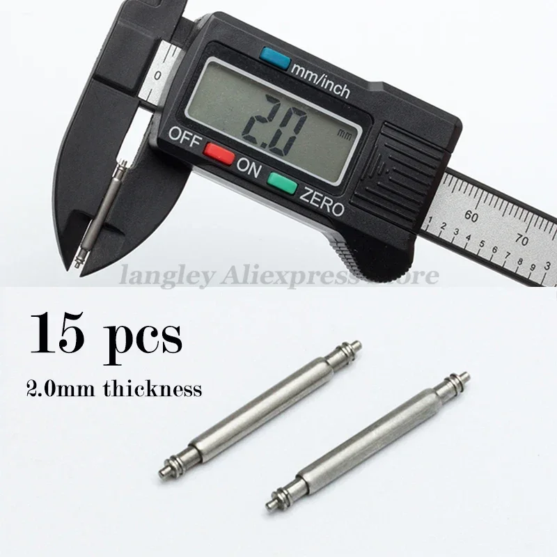 Watch Band Pin 2.0mm Diameter Spring Bar Watch Accessories Part Stainless Steel Spring Rod Link Pins 16mm 20mm 22mm Width Size