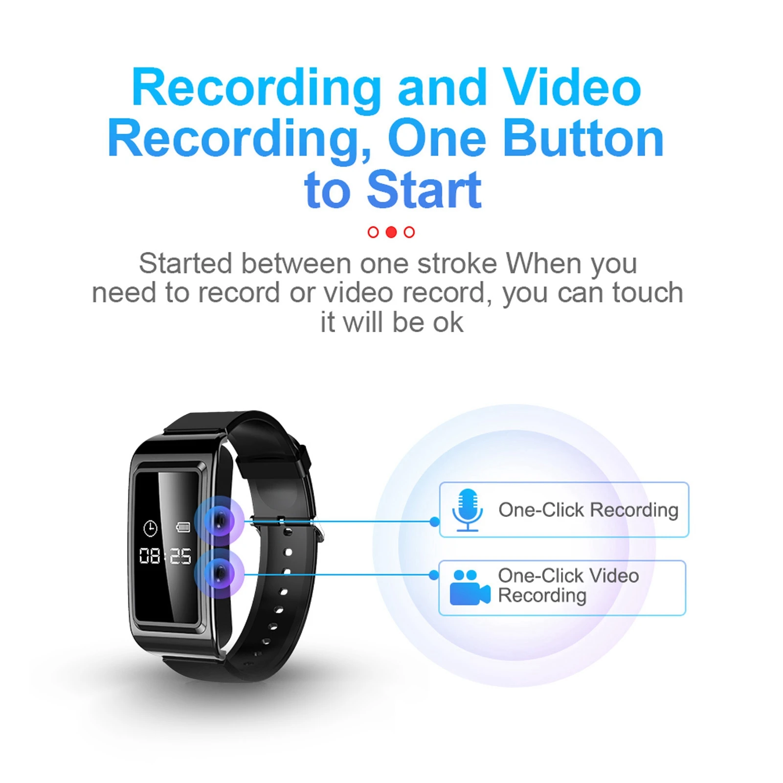 Camera Recorder Watch Recorder Watch HD Noise Reduction Voice Activated Sweat Proof Camera Recorder Bracelet for Meeting Speech