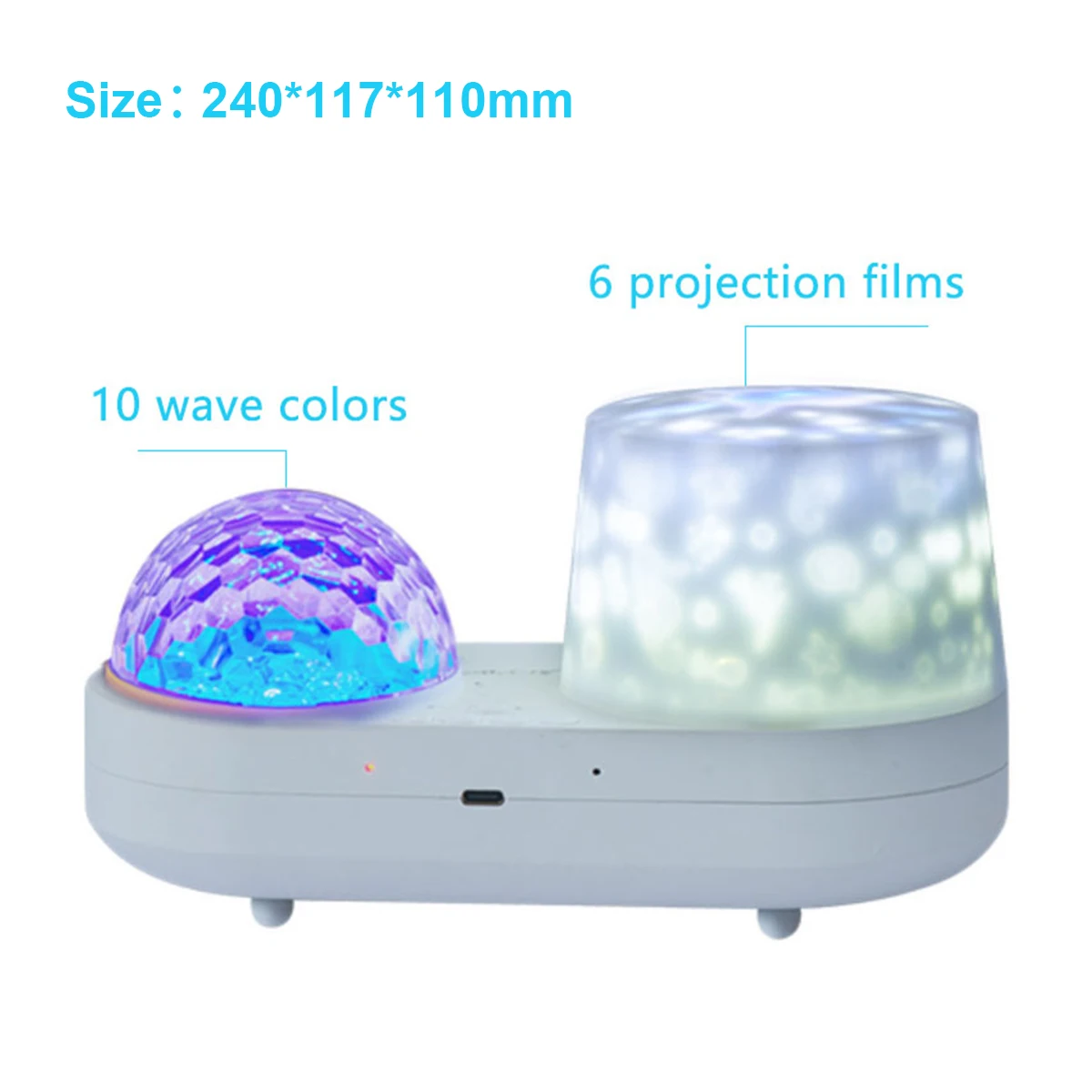 USB 바다 파도 해파리 조명 프로젝터 별 은하 밤 어린이용 LED 램프 360도 회전 별이 빛나는 하늘 침실 프로젝션