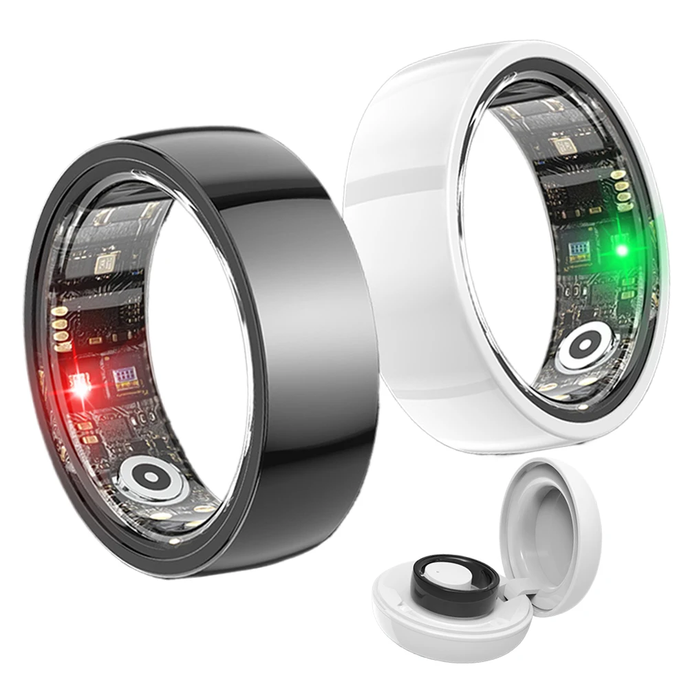 Anillo inteligente de cerámica para hombres y mujeres, monitorización del sueño, frecuencia cardíaca, oxígeno en sangre, presión arterial, resistente al agua 5ATM, múltiples modos deportivos