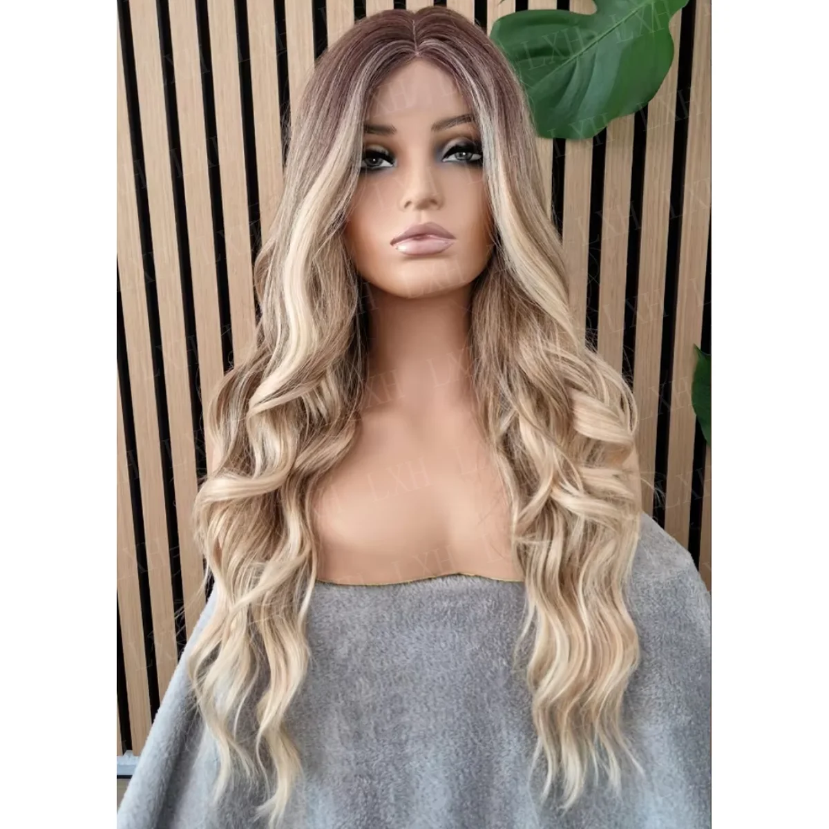 Glueless 24Inch Highlight Blond Natural Soft Wave Women HD Lace Front Wig Hair Pre Plucked Transparent Lace Hair Wig