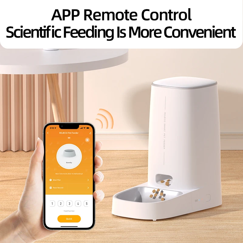 Automatic Dog Feeder Smart Dog Food Kibble Dispenser Remote Control WiFi Button Auto Feeder for Pet Cats Feeding Supplies