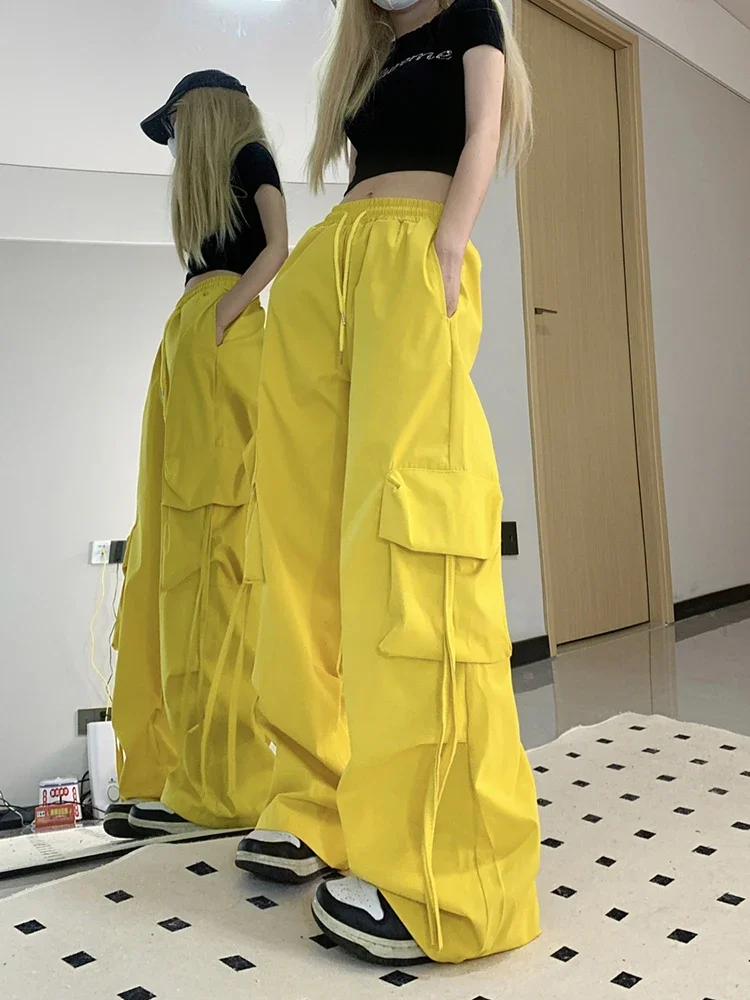 الشارع الشهير البضائع السراويل النساء فضفاض Harajuku Y2K مستقيم بنطلون الأمريكية الرجعية الهيب هوب عادية Bf بنطال ذو قصة أرجل واسعة جديد XT1354