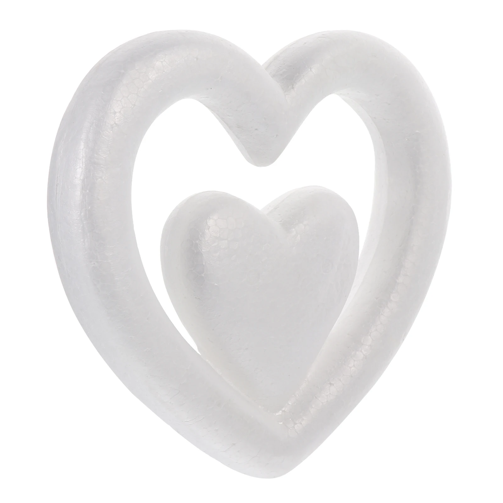 Heart Polystyrene Wreath Craft Shapes Ornament Rings Ring Christmas Shape White Diy Wedding Shaped Flower Decor Hearts