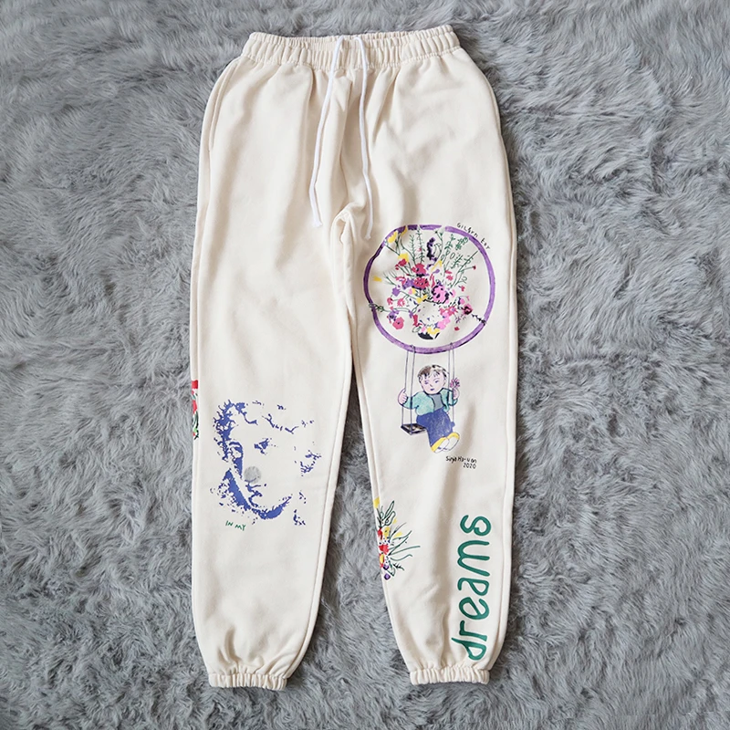 

Sinton Youthful Hand-Dn fiti Design Casual Sports Long Pants Straight Leg Sle Trendy Autumn Collection