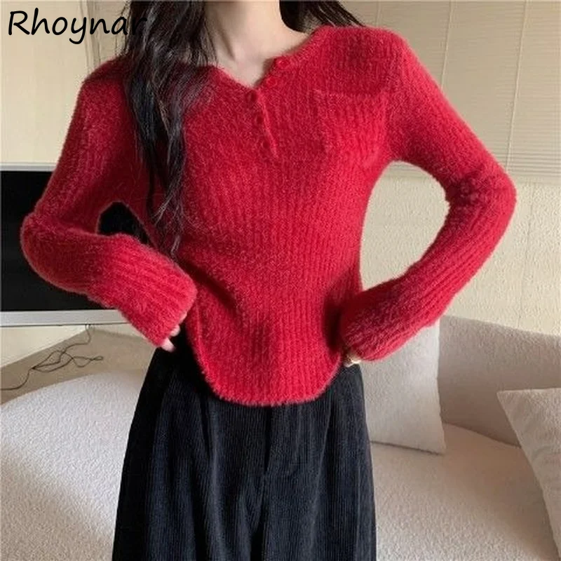 

Pullovers Women Pure Classic Sweater Autumn Female Elegant Simple Leisure Tender Basic Ulzzang New Arrival Trendy Soft Chic Ins