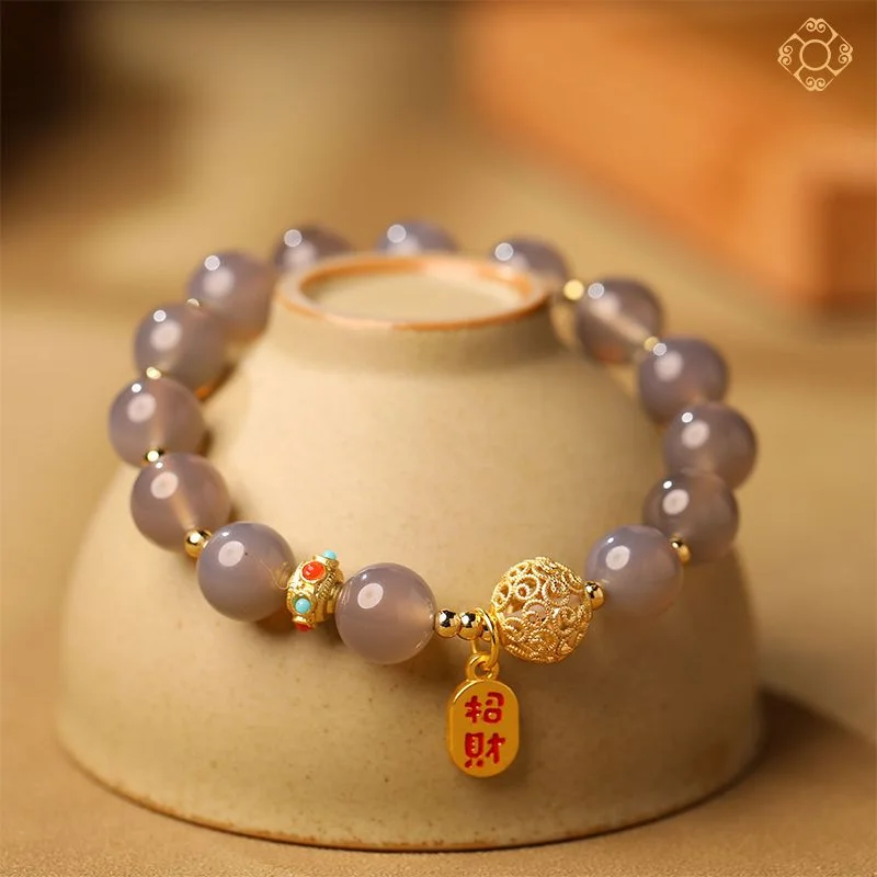 UMQ Original 2024 New Hetian Jade Bracelet Design Girls' Advanced Safety Niche Ins Birthday Gift Bracelet