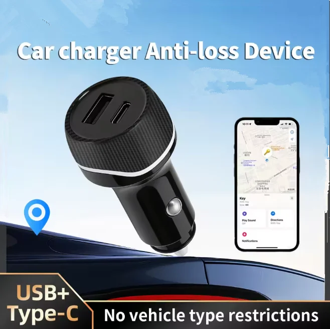 Mini GPS Locator Track Car Charger  USB Type-C Adapter Use For IOS& Android Find My APP