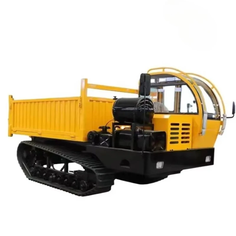 High Quality Small Tracked Transport Vehicle All Terrain Agricultural Climbing Tiger Hydraulic Crawler Dump Truck for Sale