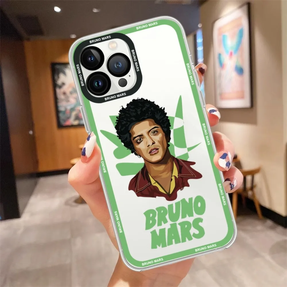 Singer Bruno Mars Phone Case For iPhone 11 12 Mini 13 14 15 Pro Max Transparent Shell