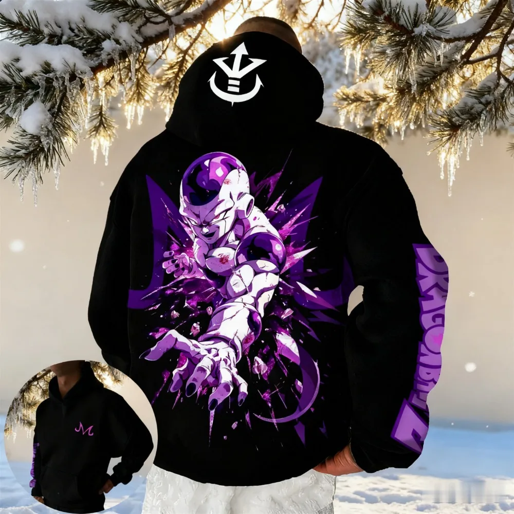 Felpa con cappuccio Dragon Ball Frisa Autunno Inverno Caldo Abbigliamento genitore-figlio da donna da uomo Giacca sportiva in pile fitness oversize