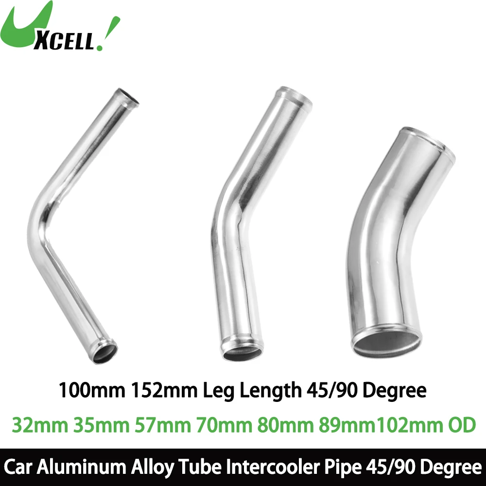 

UXCELL Car Aluminum Alloy Tube Pipe 32/35/57/70/80/89/102mm OD 100mm 152mm Length 45/90 Degree Bend Elbow Air Intake Joiner Tube