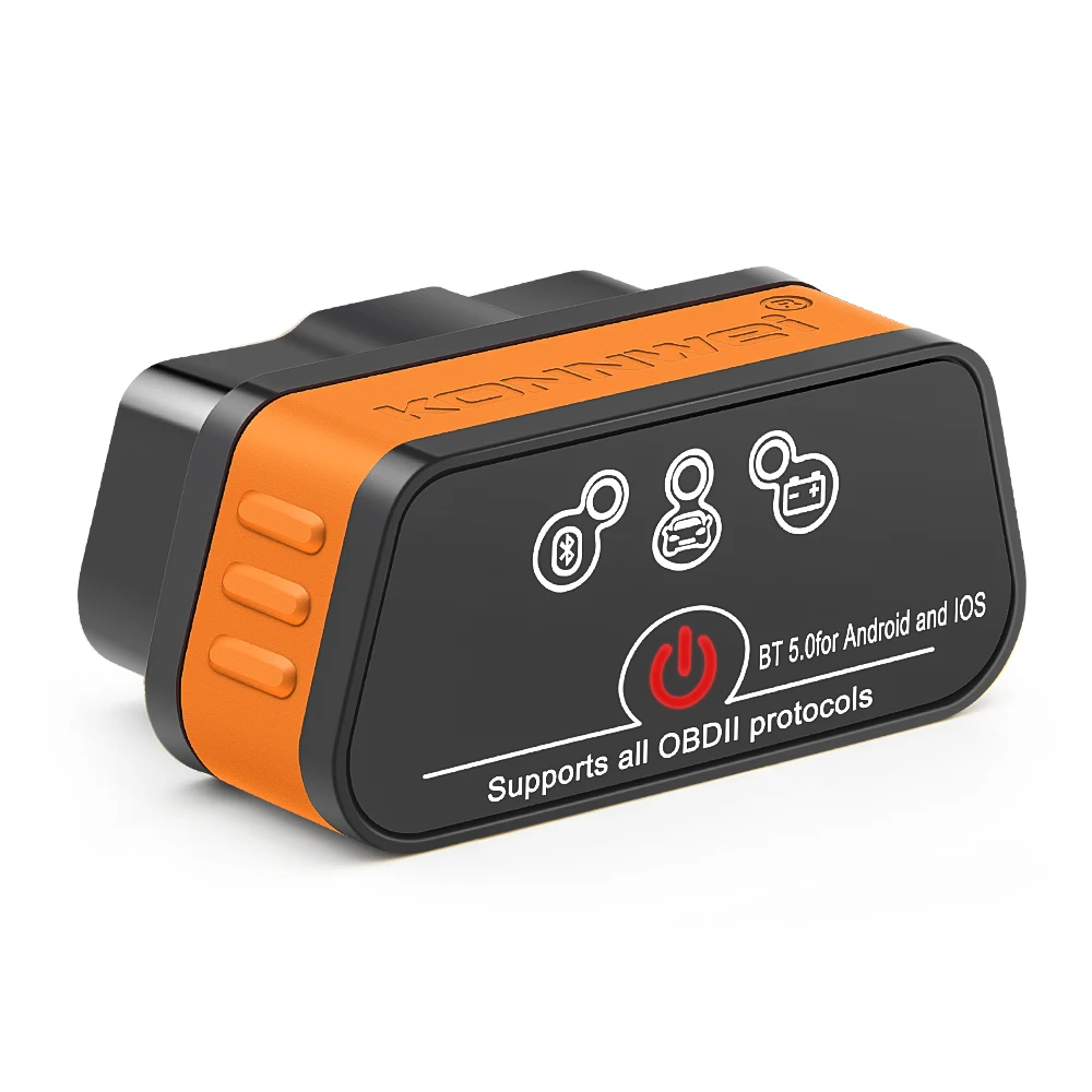 

Горячий OBD2 EOBD сканер беспроводной BT5.0 Elm327 V1.5 автомобильный диагностический инструмент поддержка IOS Android Konnwei KW901