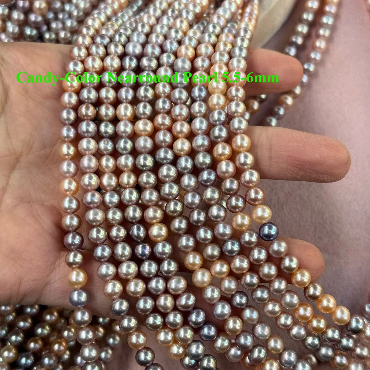 

Candy Color Nearround Pearl Natural Freshwater Pearl Colorful Pearl 5.5-6mm For Jewelry Making DIY Necklace Bracelet Earrings