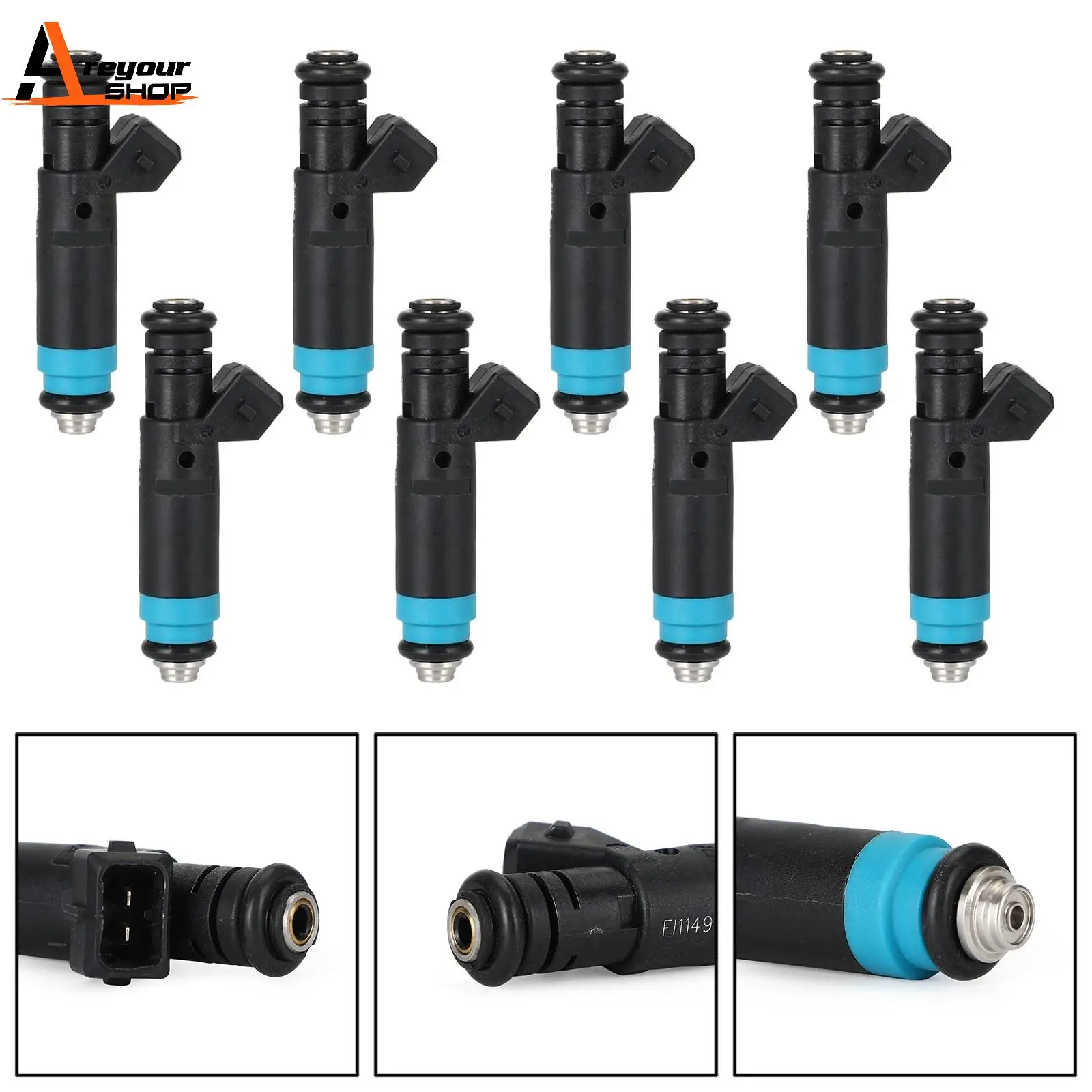 Areyourshop 8pcs 80LB 850CC Fuel Injectors FI114992 Fit Siemens Deka EV1 Fit Ford Car Auto Parts