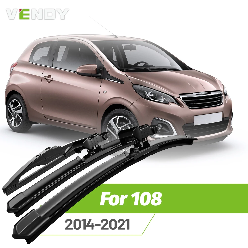 

Front & Rear Wiper Blades Set For Peugeot 108 2014-2021 Windshield Windscreen Window Rain Brushes 26(a)"+"+12"