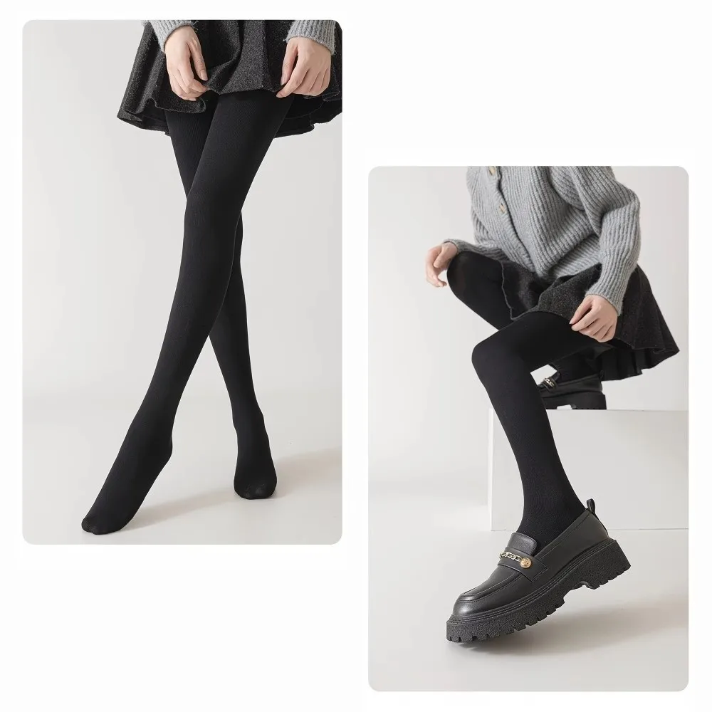 Elastic High Waist Warm Pressure Tights Breathable Stretchy Stockings High-Density Knit Machine Washable Pantyhose Winter